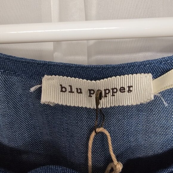 NWT Blu Pepper Blue Red Embroidered Tank Halter Boho Embroidered Hippie M - Picture 8 of 13